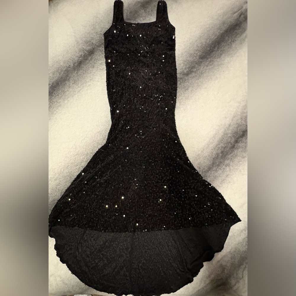 Alisa & Leo Girls Black Sequin High Low Formal Evening Dress Size 12Y‎